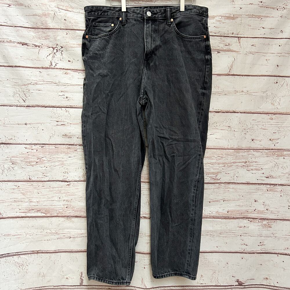 H&M Men's Loose Fit Black Wash Jeans Sz 36 / 32